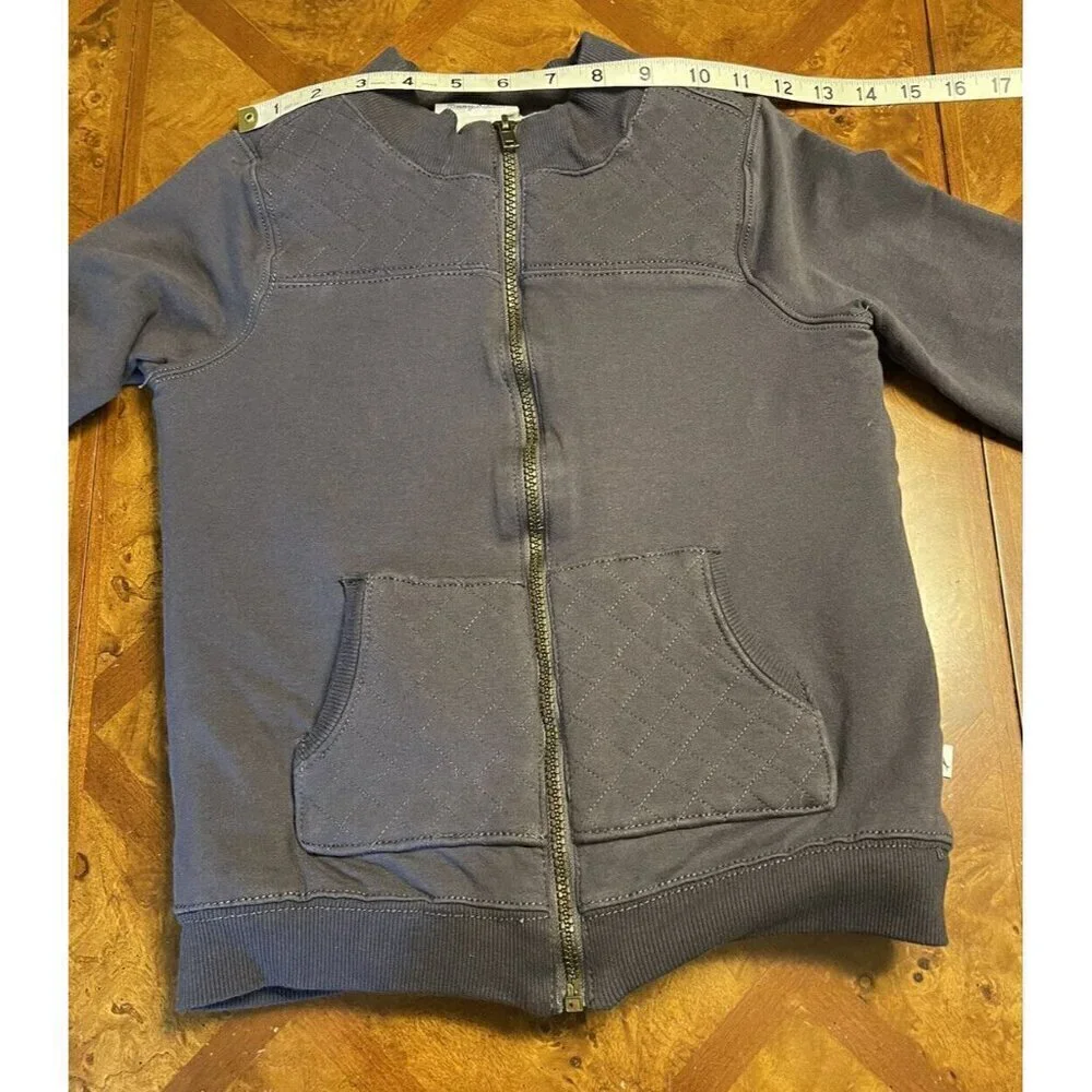 Tommy Bahama Kid's Medium 7-8 Years Gray Full Zip Sweatshirt Faux Fur Lined
